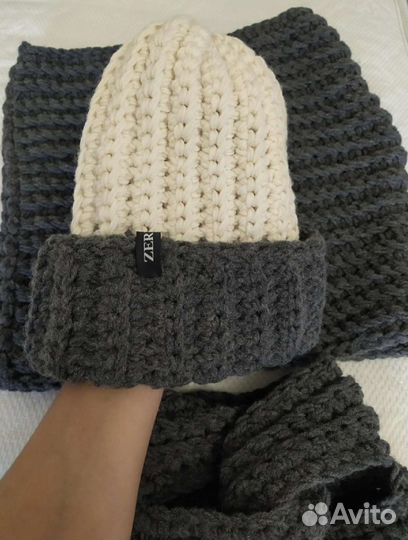 Комплект шапка и снуд женский