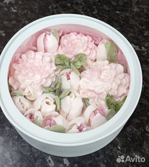 Букеты, корзинки, коробочки из зефирных цветов