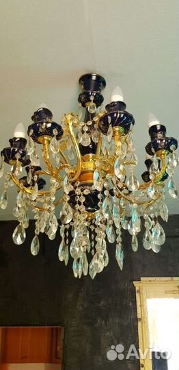 Люстра хрусталь латунь фарфор