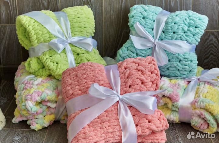 Плед детский вязаный ручная работа