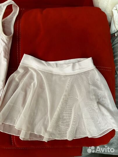 Юбка и купальник розовый гимнастический