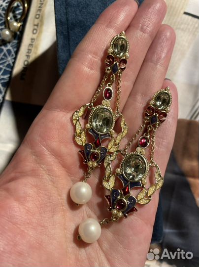 Серьги бижутерия длинные праздничные