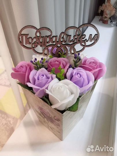 Букет из мыльных роз