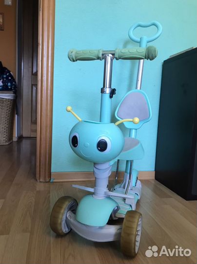 Самокат трехколесный с сиденьем 2в1