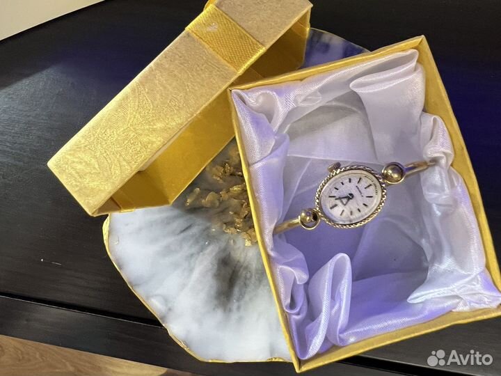 Часы Чайка 17 камней СССР позолота