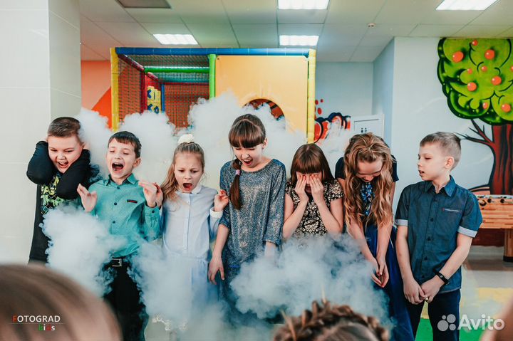 Шоу мыльных пузырей, азотное шоу