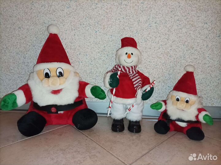 Снеговик поющий и Гном Санта Клаус 2 шт