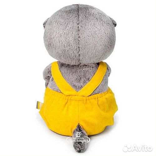 Кот Басик baby в вельветовом комбинезоне, 20 см