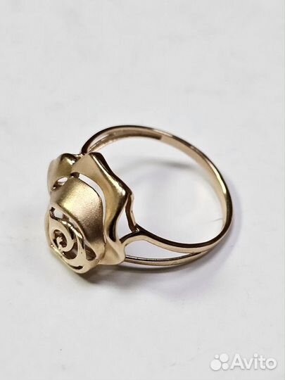 Золотое кольцо роза 585 проба 17,5 размер