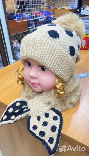 Шапка и снуд для девочки 3-5 лет из Ангоры
