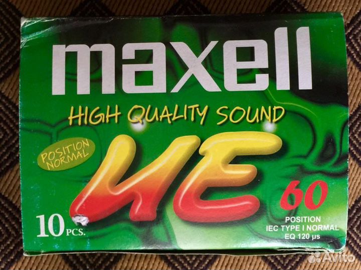 Блок 10 кассет Maxell UE 60 (Japan) 1998