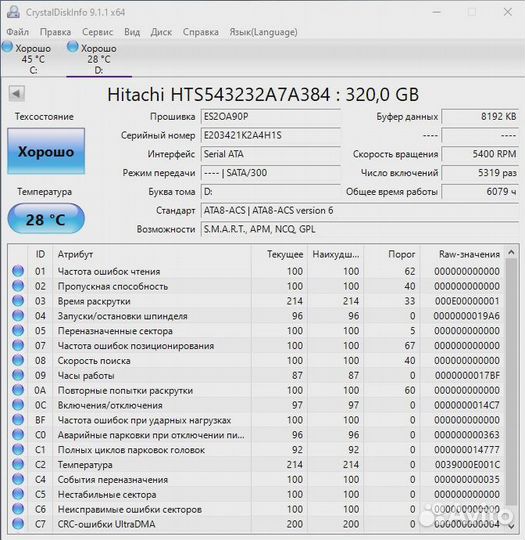 Жесткие диски 2.5 для ноутбука 120/320 гб