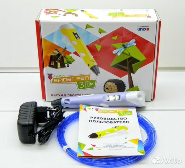 Зд ручка Spider Pen lite с ЖК дисплеем, фиолет