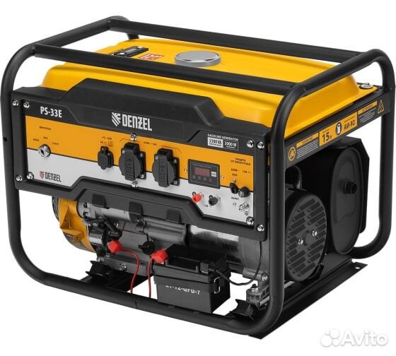 Бензиновый генератор Denzel PS-33E, 3,3 кВт, 15л
