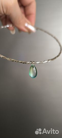 Чокер колье с зелено-голубой каплей omj
