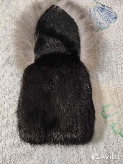 Шапка норковая вязаная