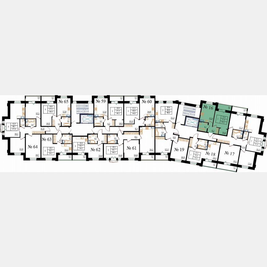 1-к. квартира, 39,2 м², 5/8 эт.