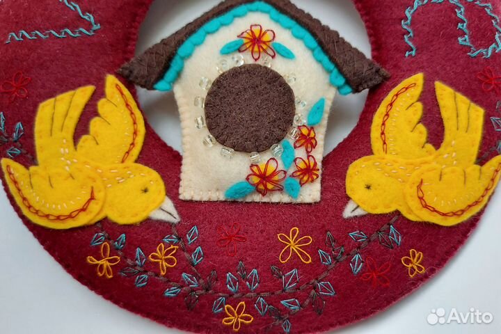 Декоративное панно из фетра Welcome Ручная работа