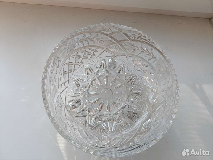 Салатница фруктовница хрустальная