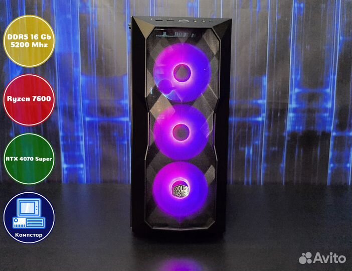 Мощный пк AMD7600-RTX4070SUP-16DDR5-YAR5260471-A620