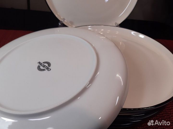 Блюда-тарелки для подачи Фронтьер, 25 см. Фарфор