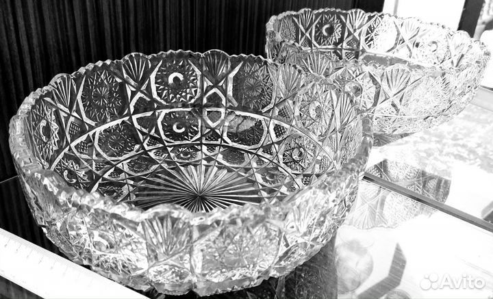 Ваза хрустальная для фруктов СССР
