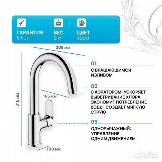 Смеситель для раковины Hansgrohe Vernis Blend 715