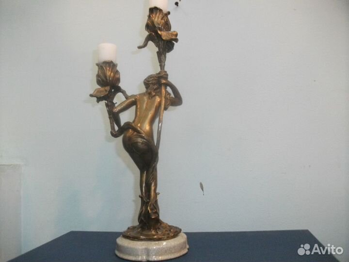 Подсвечник на 2 свечи. Бронза