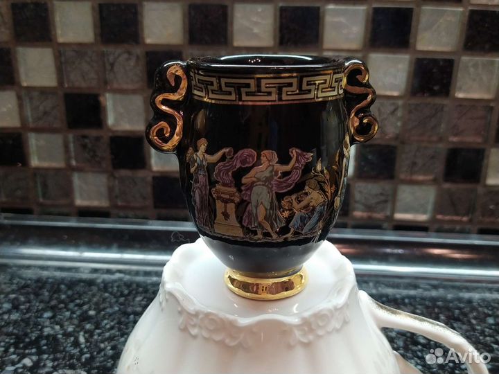 Ваза тарелки Греция золото ручная роспись