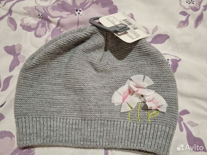 Шапка зимняя для девочки до 2 лет новая