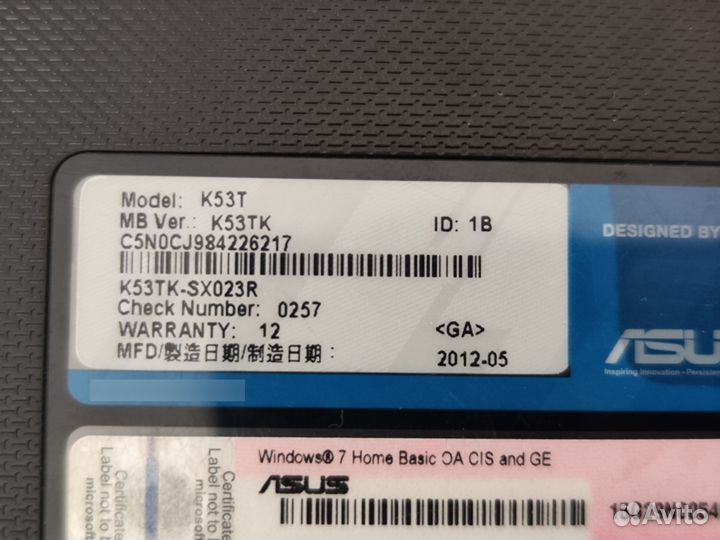 Ноутбук Asus K53T