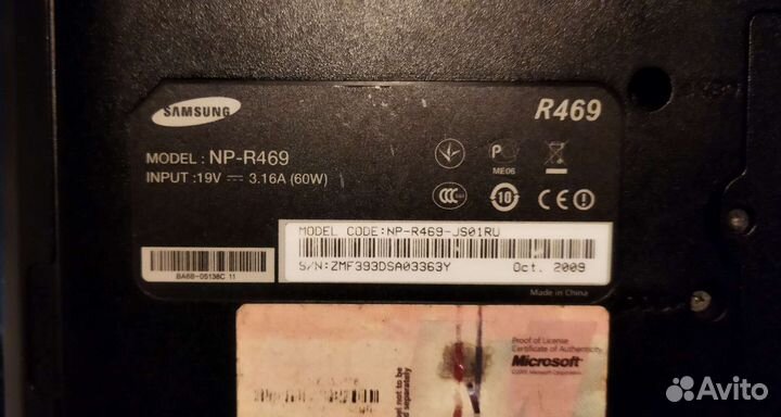 Разбор ноутбука Samsung R469