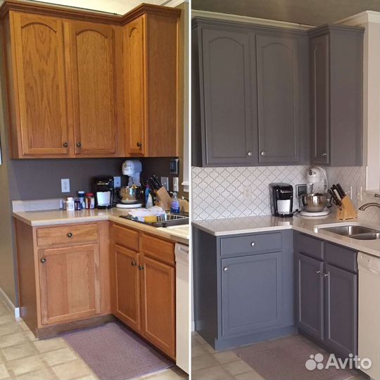 Реставрация, покраска кухонных фасадов