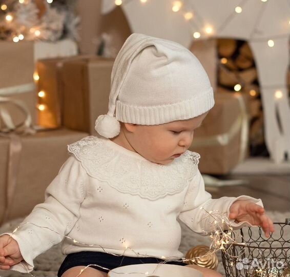 Шапочка для малыша на выписку р 42-44