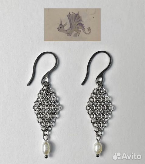 Серьги на заказ с жемчугом