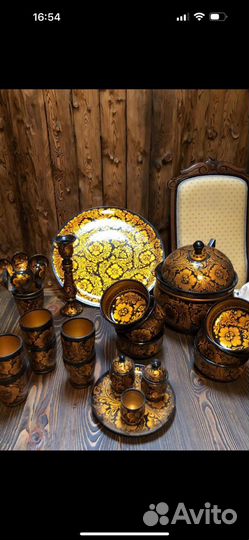 Набор хохлома авторская в золоте оригинал