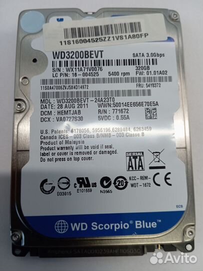 Жесткий диск WD Scorpio Blue 320 Gb