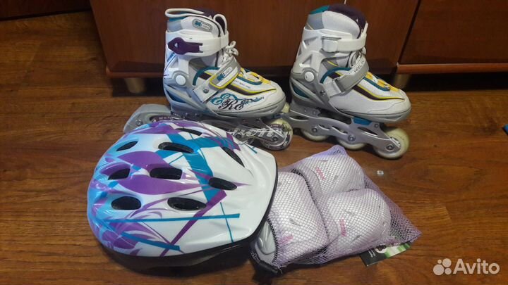 Продам коньки и ролики с защитой