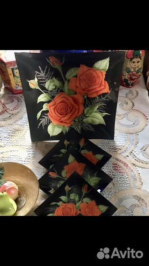 Набор квадратных тарелок 6+1