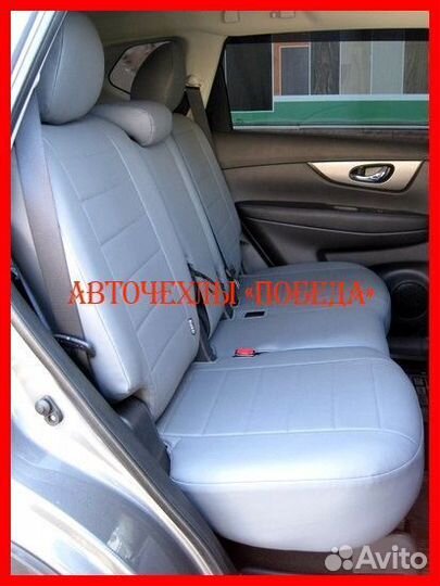 Чехлы Nissan X-Trail T32 из экокожи серые Классика