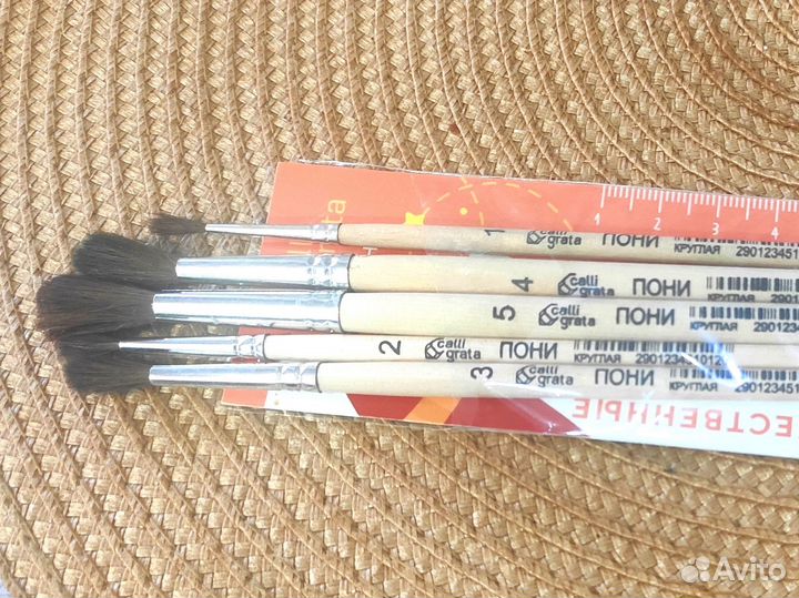 Кисти художественные пони набор 5 шт