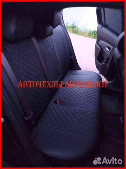 Чехлы Автопилот Chevrolet Lanos из экокожи чёрные