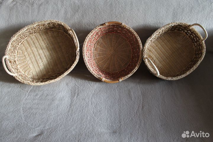 Плетёный поднос, хлебница, фруктовница, корзина
