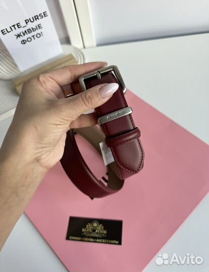 Ремень Miu Miu бургунди