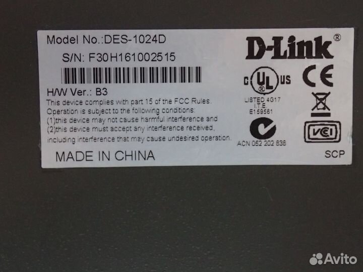 Коммутатор D-Link Des-1024D