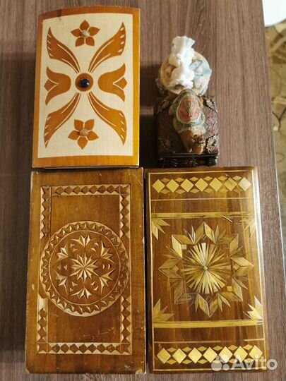 Шкатулки дерево СССР, полистоун верблюд и голуби