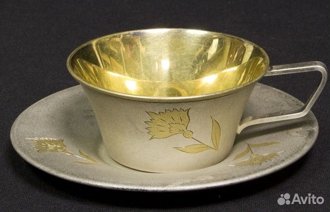 Чашка, серебро, 84 пр, 61,4 гр, 1872г,пр.м.Савенко