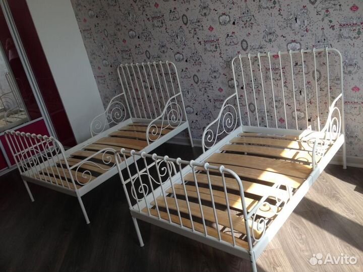 Раздвижная металлическая кровать IKEA Миннен