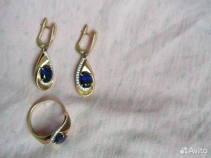 Набор: серьги и кольцо 10 гр