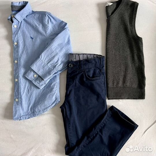 Рубашка h&m брюки и жилет на мальчика 5-6 лет